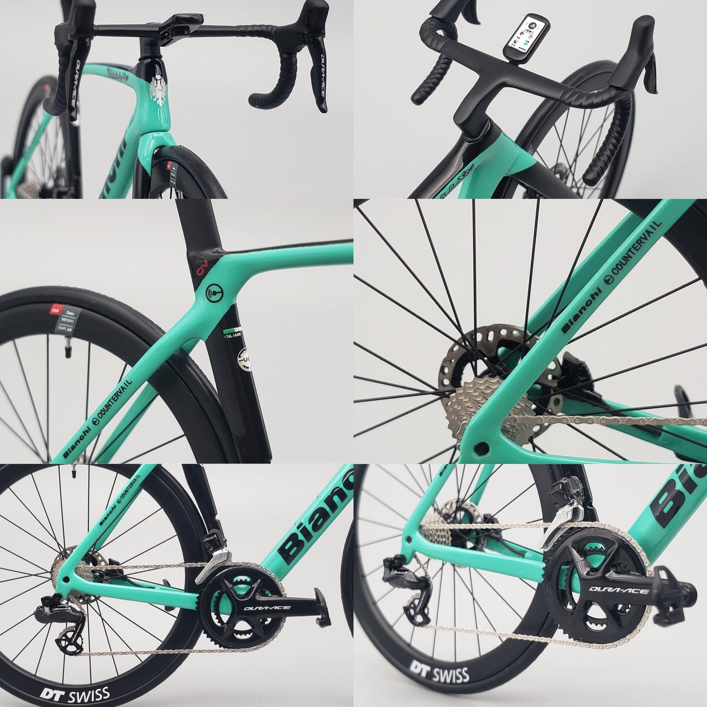 UNPAINTED/UNASSEMBLED White Mold - Hobbitbike 1/12 Road Bike Model Kit - HB01-0023 - BIANCHI XR4