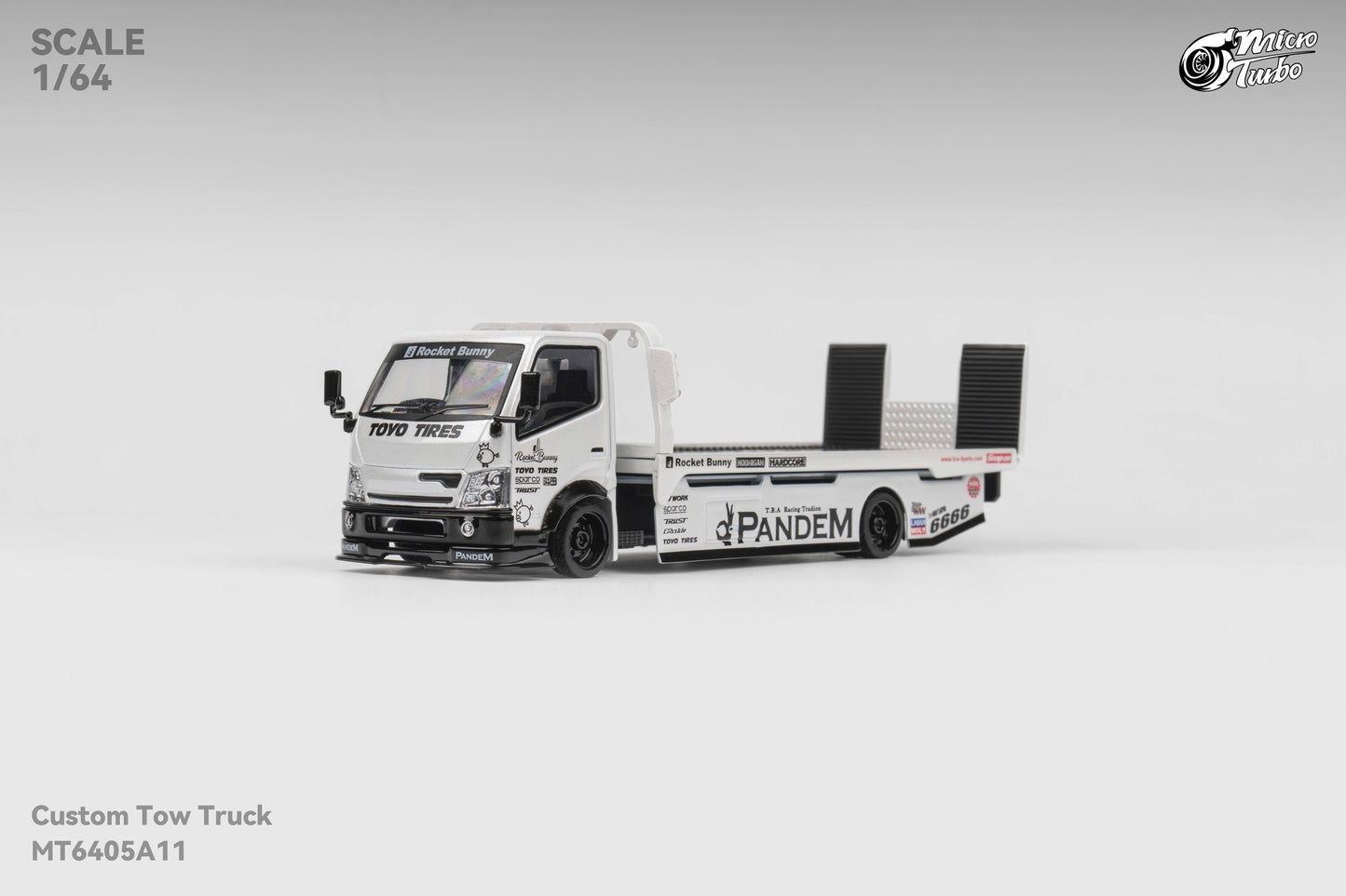 (Pre-Order) Microturbo 1/64 Custom Tow Truck - Rocket Bunny White