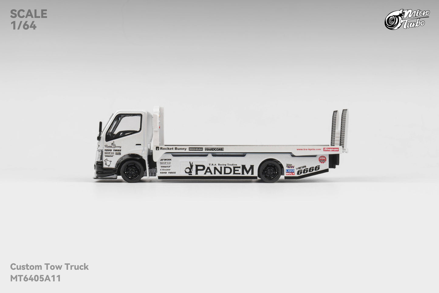 (Pre-Order) Microturbo 1/64 Custom Tow Truck - Rocket Bunny White
