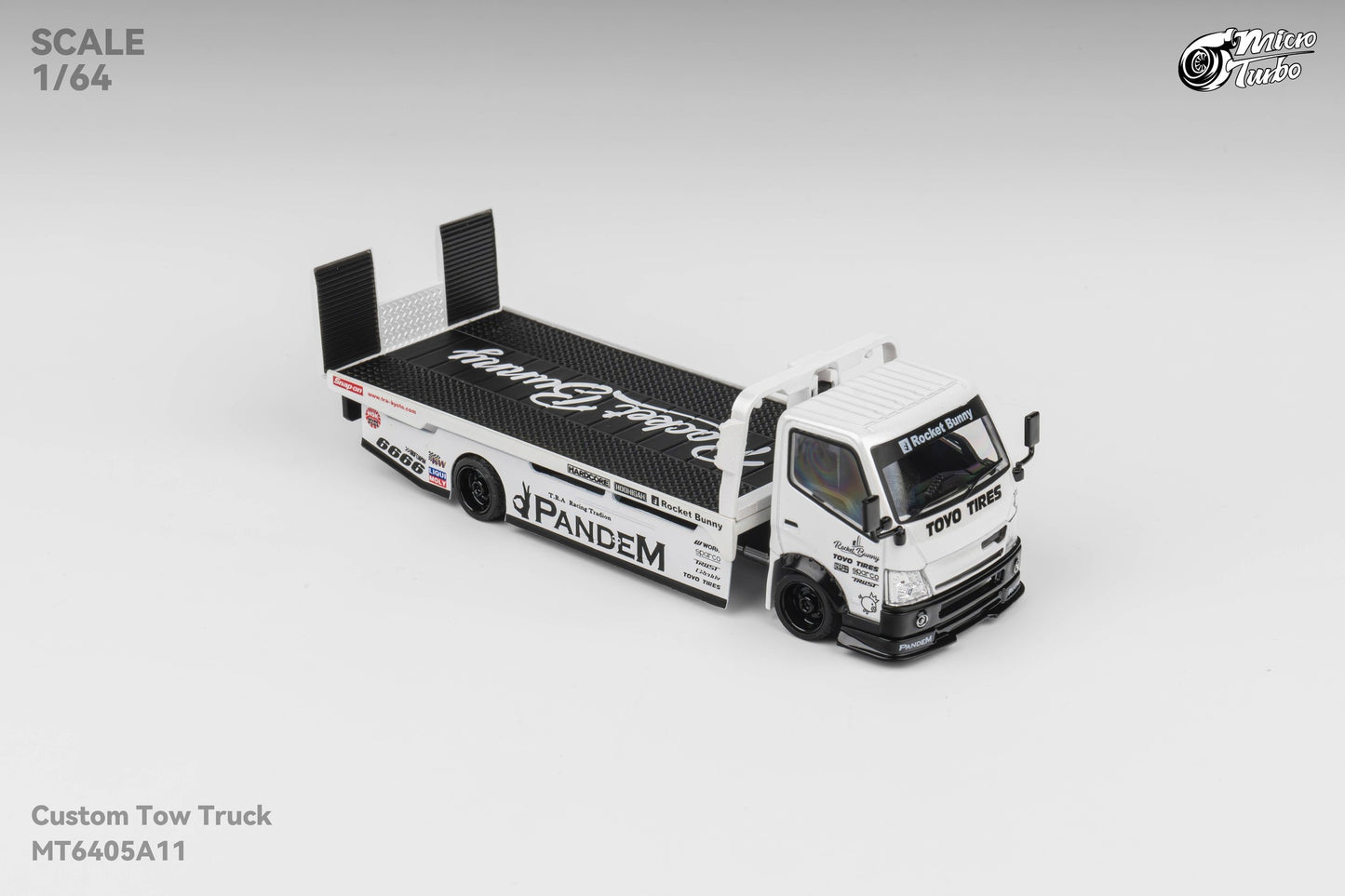 (Pre-Order) Microturbo 1/64 Custom Tow Truck - Rocket Bunny White