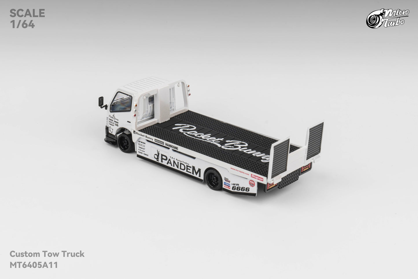 (Pre-Order) Microturbo 1/64 Custom Tow Truck - Rocket Bunny White