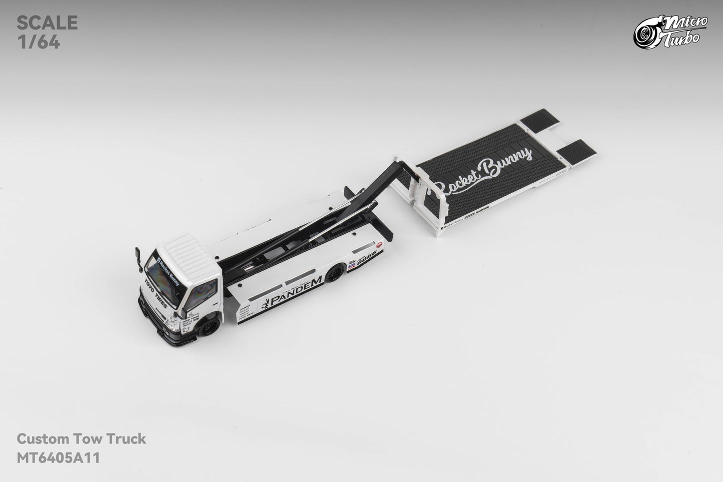 (Pre-Order) Microturbo 1/64 Custom Tow Truck - Rocket Bunny White