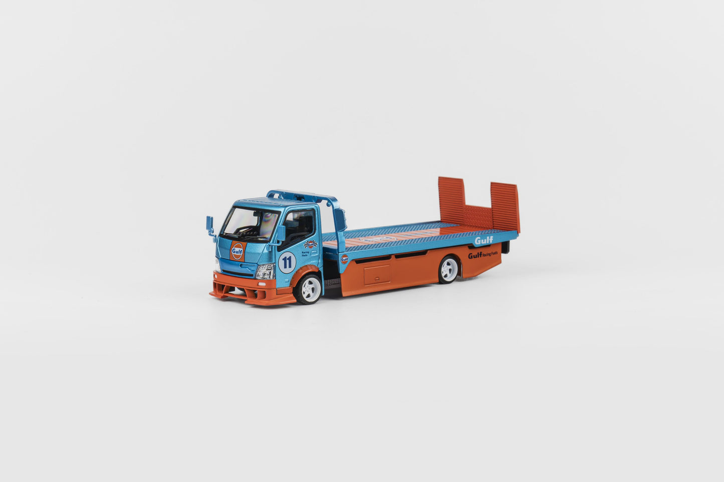 Microturbo 1/64 Custom Flatbed Tow Truck - Gulf Livery