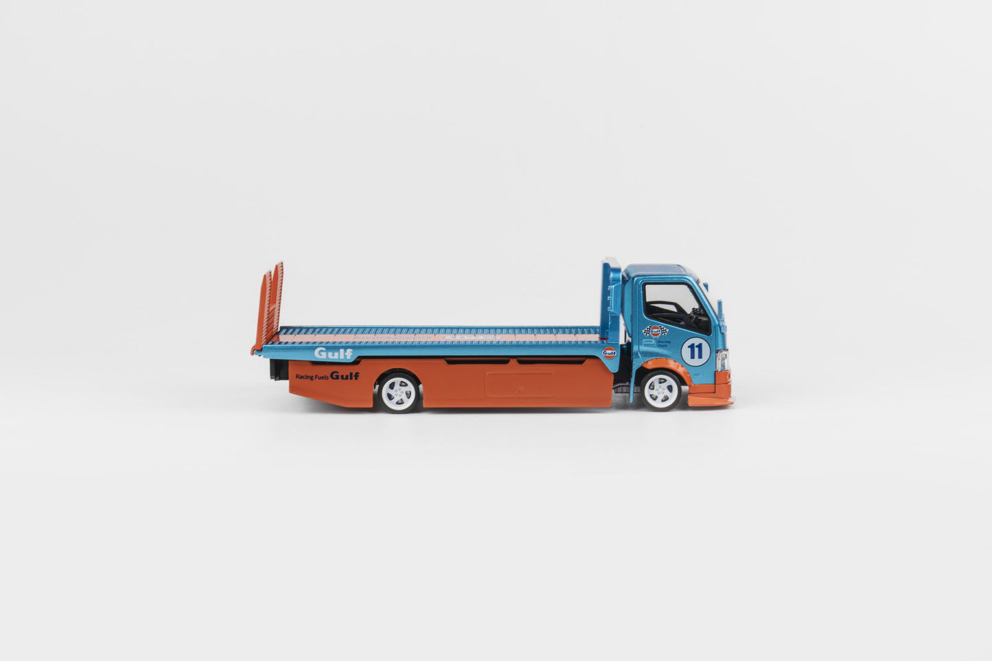 Microturbo 1/64 Custom Flatbed Tow Truck - Gulf Livery