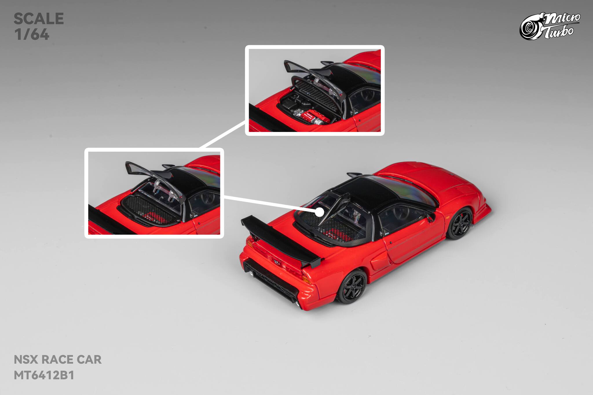 Microturbo - 1/64 Custom NSX Race Car - Classic Red – Mot Hobby Studio