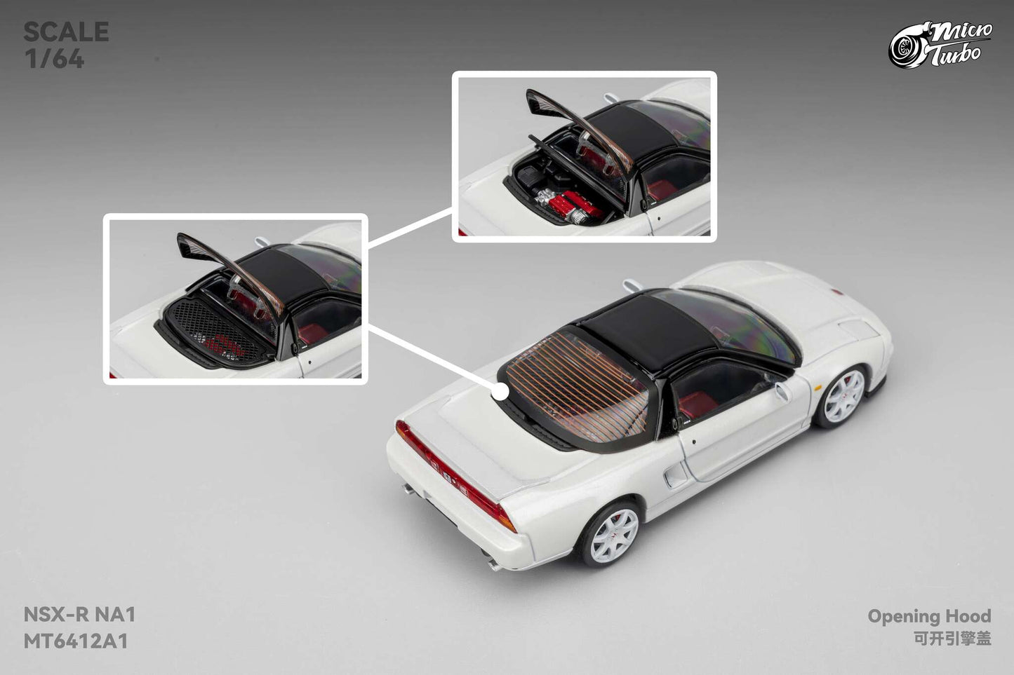 (Pre-Order) Microturbo - 1/64 Custom NSX-R - Metallic White