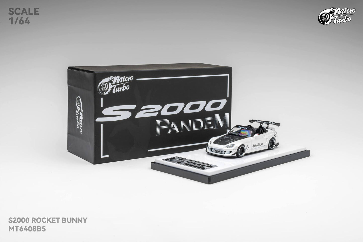 (Pre-Order) Microturbo 1/64 Custom S2000 RB - Metallic White