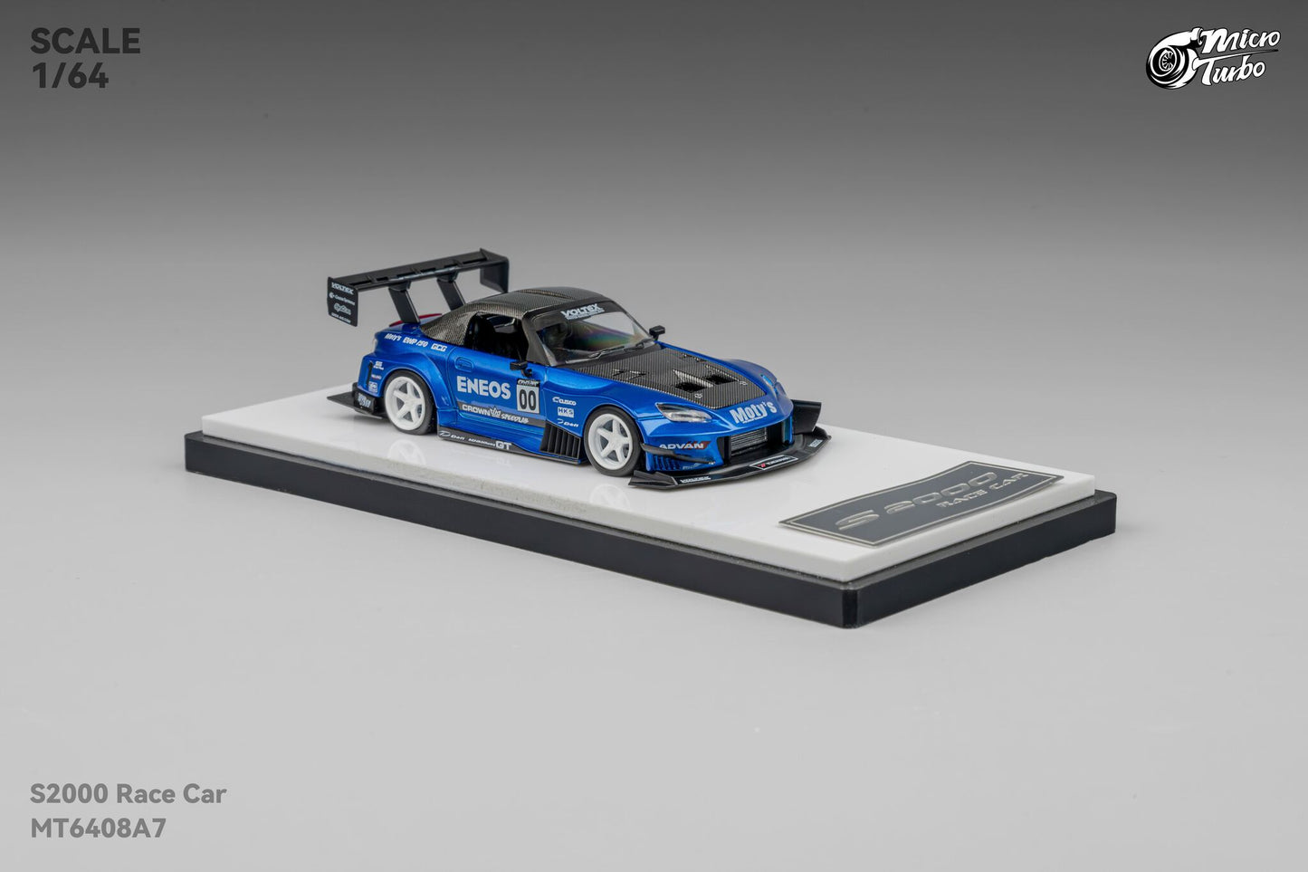 MicroTurbo - 1/64 Custom S2000 Racing - Candy Blue