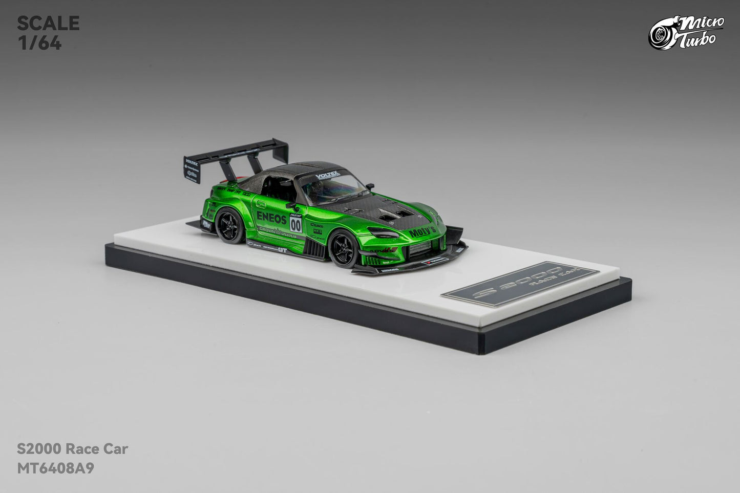 (Pre-Order) Microturbo 1/64 Custom S2000 Race Car - Metallic Green