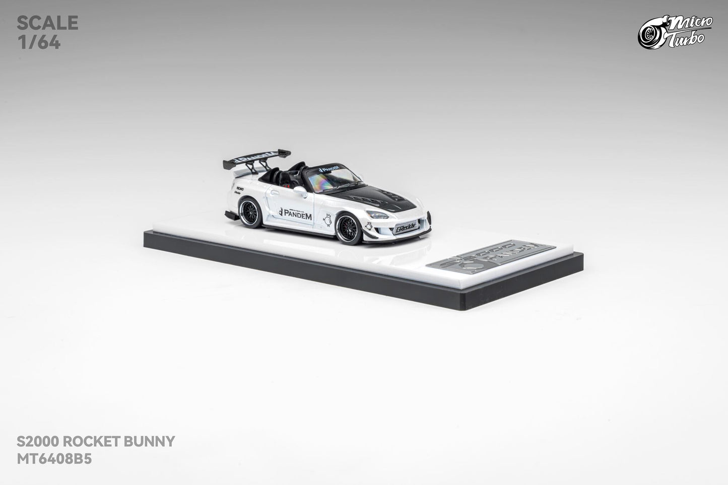 (Pre-Order) Microturbo 1/64 Custom S2000 RB - Metallic White
