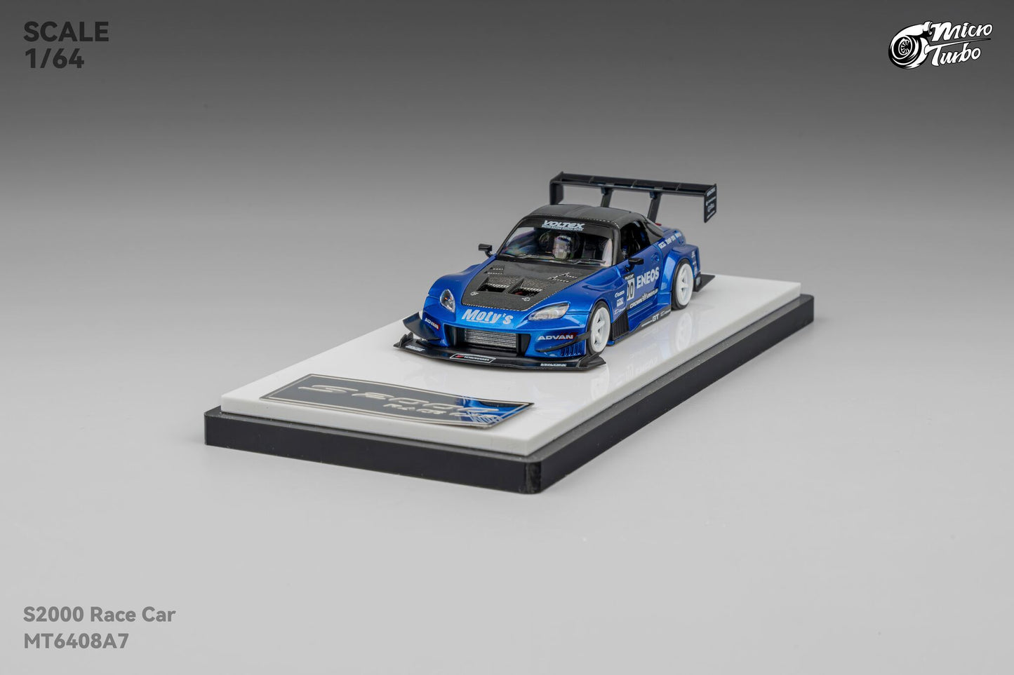 MicroTurbo - 1/64 Custom S2000 Racing - Candy Blue