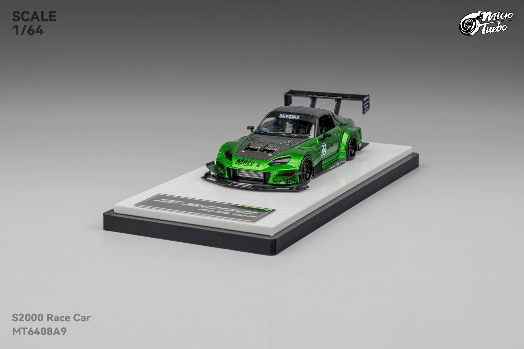 Micro Turbo 1/64 積載車 カスタム グリーン Microturbo 1/64 Custom S2000 Race Car - Metallic Green – Mot Hobby