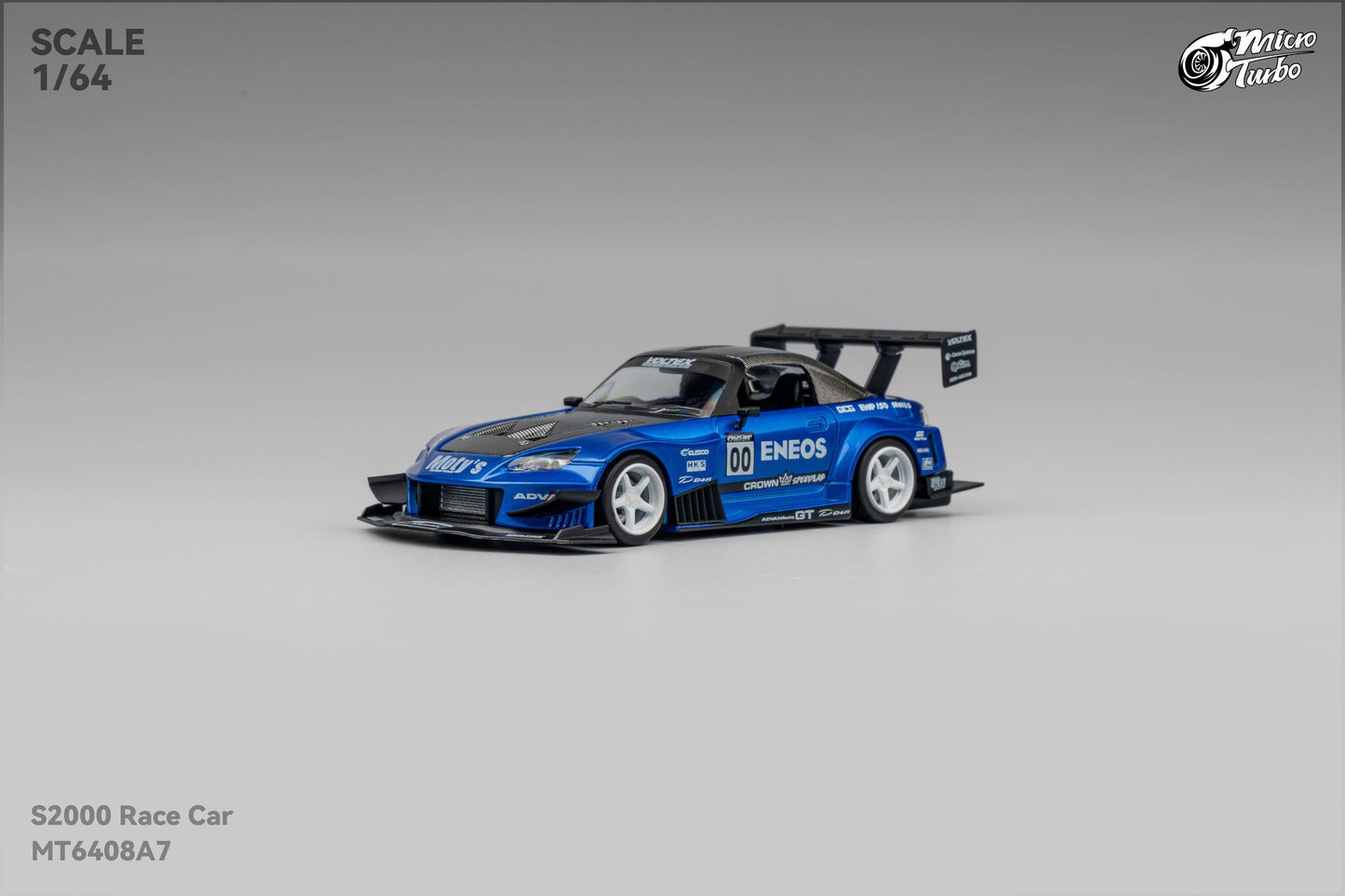 MicroTurbo - 1/64 Custom S2000 Racing - Candy Blue