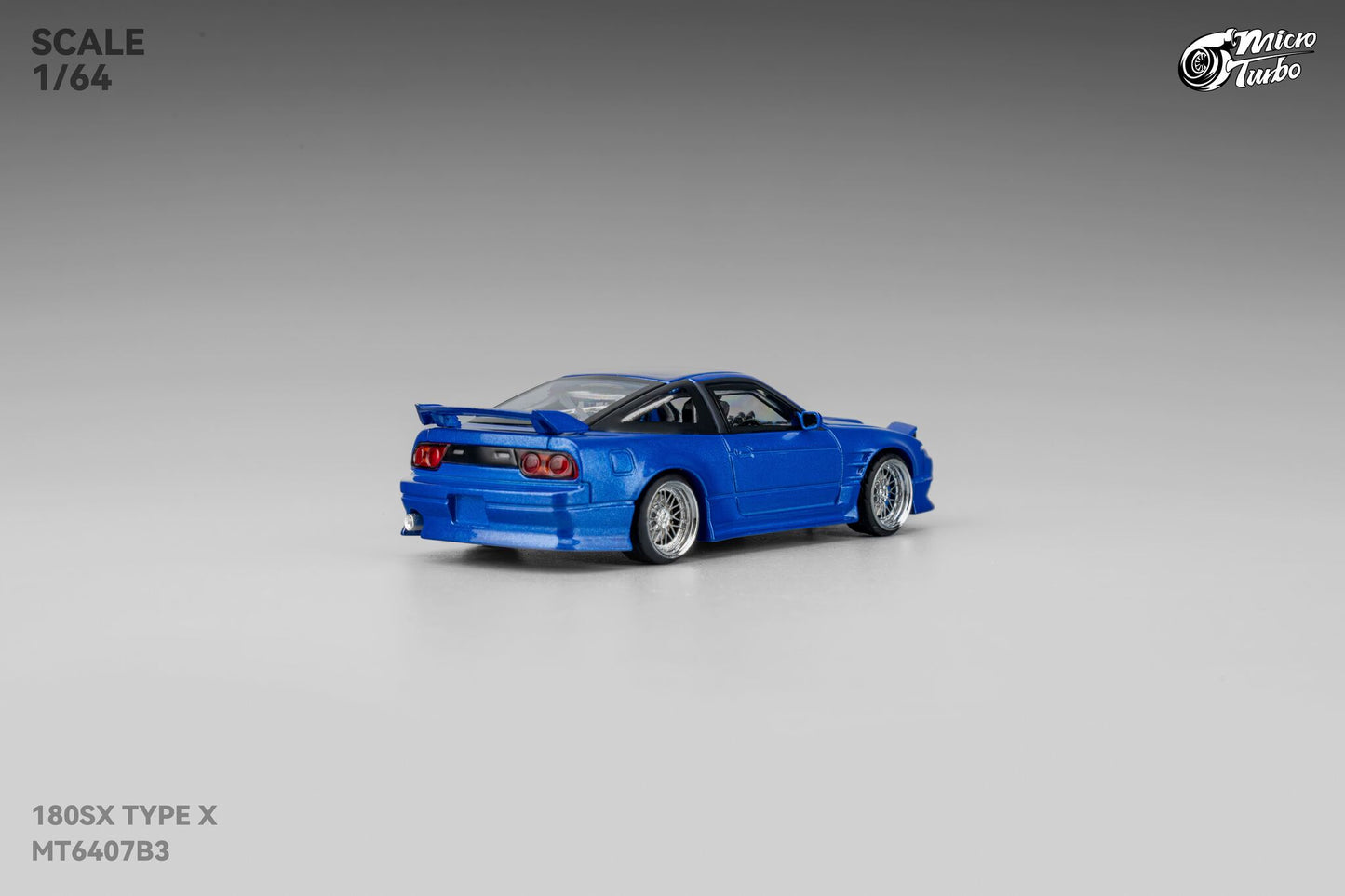 (Pre-Order) Microturbo - 1/64 Custom 180SX Type X - Metallic Blue