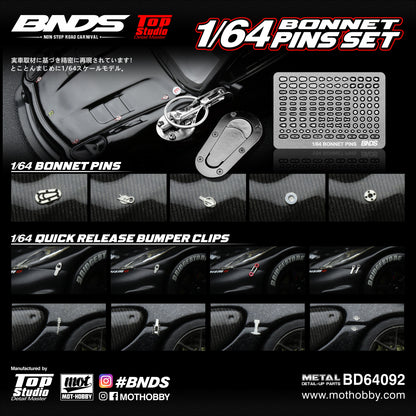 BNDS 1/64 Scale Bonnet Pins Set - BD64092