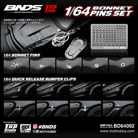 BNDS 1/64 Scale Bonnet Pins Set - BD64092