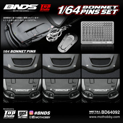 BNDS 1/64 Scale Bonnet Pins Set - BD64092