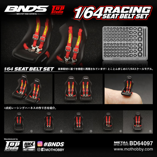 BNDS 1/64 Racing Seat Belt Set - BD64097