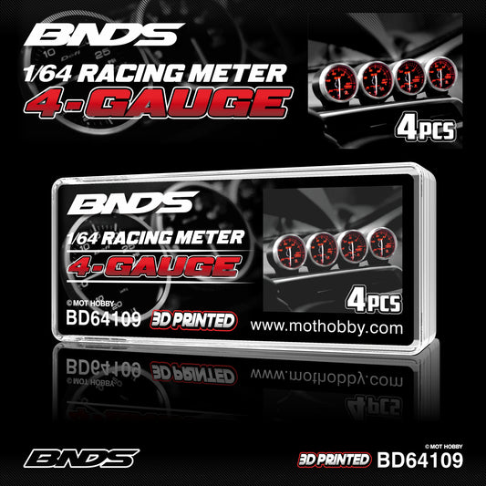 BNDS 1/64 Racing Meter Set - 4-Gauge (4pcs) - BD64109