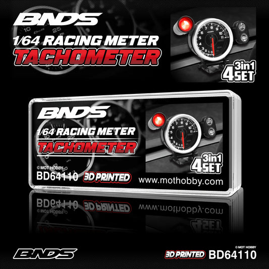 BNDS 1/64 Racing Meter Set - Tachometer 3-in-1 Set (4pcs) - BD64110