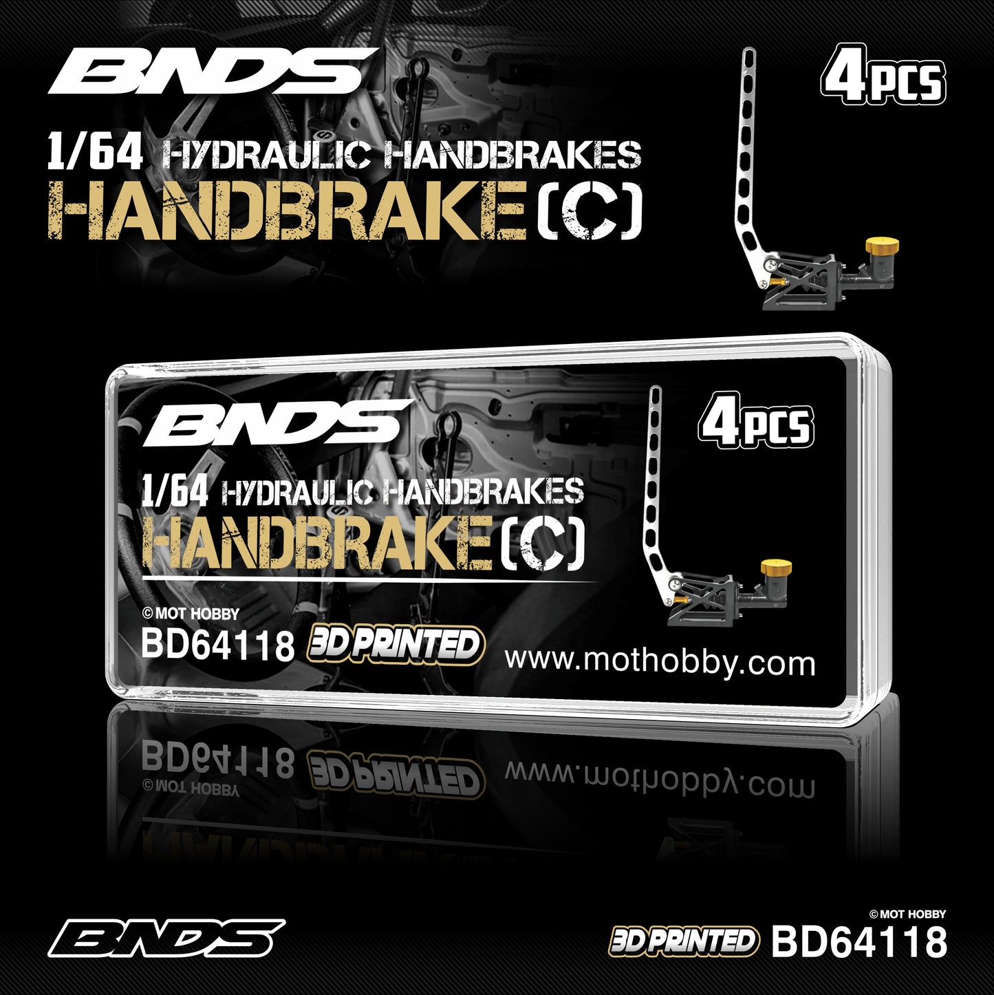 BNDS 1/64 Hydraulic Handbrake Set - Shifter C (4pcs) - BD64118