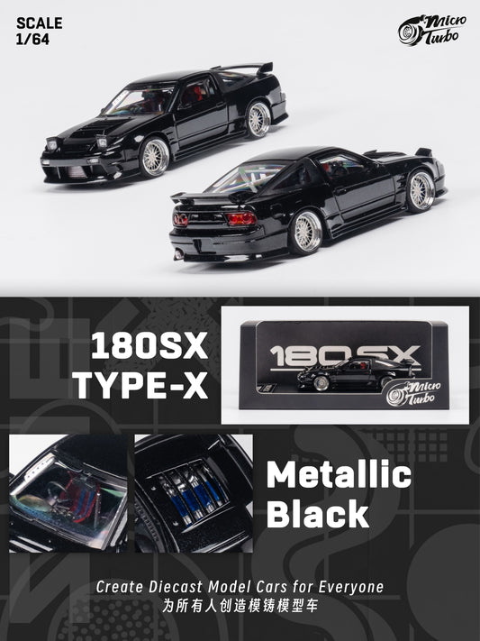 (Pre-Order) Microturbo - 1/64 Custom 180SX Type X - Metallic Black