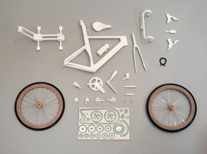 UNPAINTED/UNASSEMBLED White Mold - Hobbit Bike 1/12 Scale Plastic Road Bicycle Model Kit  - HB01-0011 - Canyon Aeroad