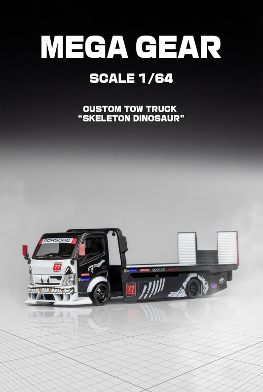 (Pre-Order) Mega Gear 1/64 Custom Hauler - Skeleton Dino Livery