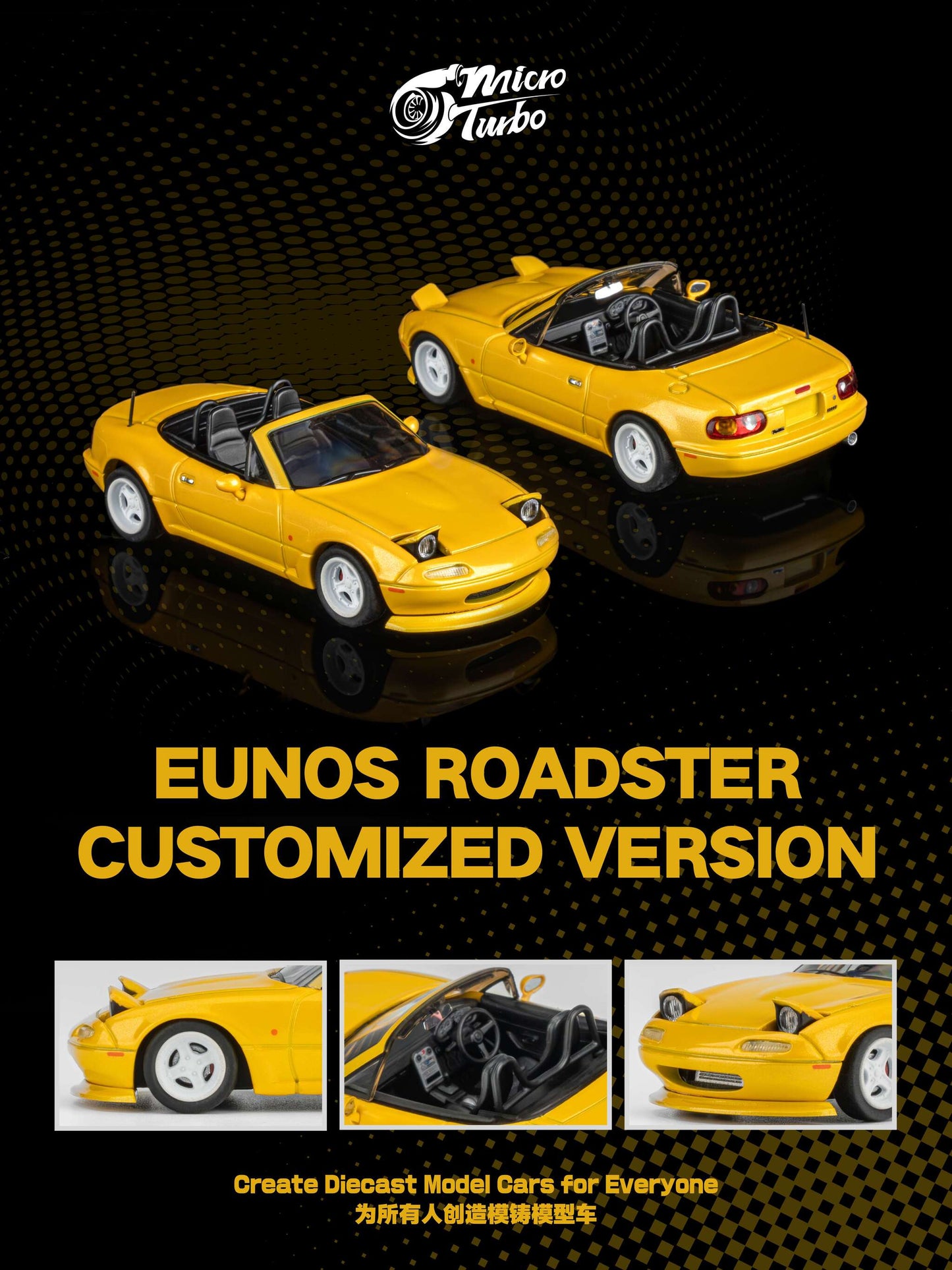 Microturbo - 1/64 Custom MX5 - Metallic Yellow