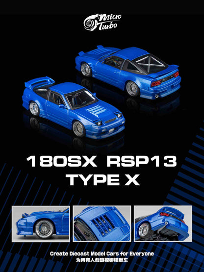 (Pre-Order) Microturbo - 1/64 Custom 180SX Type X - Metallic Blue
