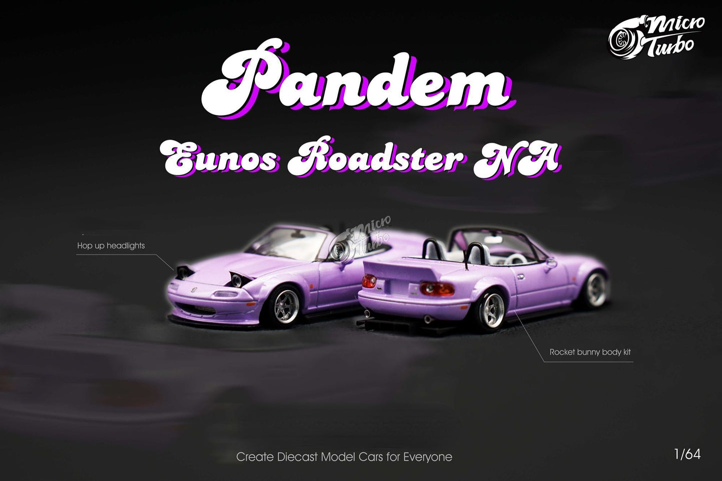 Microturbo Custom 1/64 MX5 Euno Roadster NA - Purple
