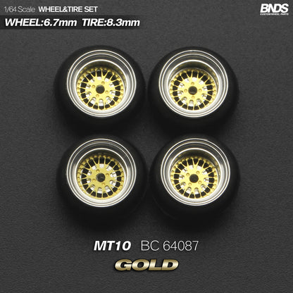BNDS by Mot Hobby 1/64 Diecast Wheels and Tire Set - Alloy Classic 15-inch/8.3mm | BC64087 - BC64088